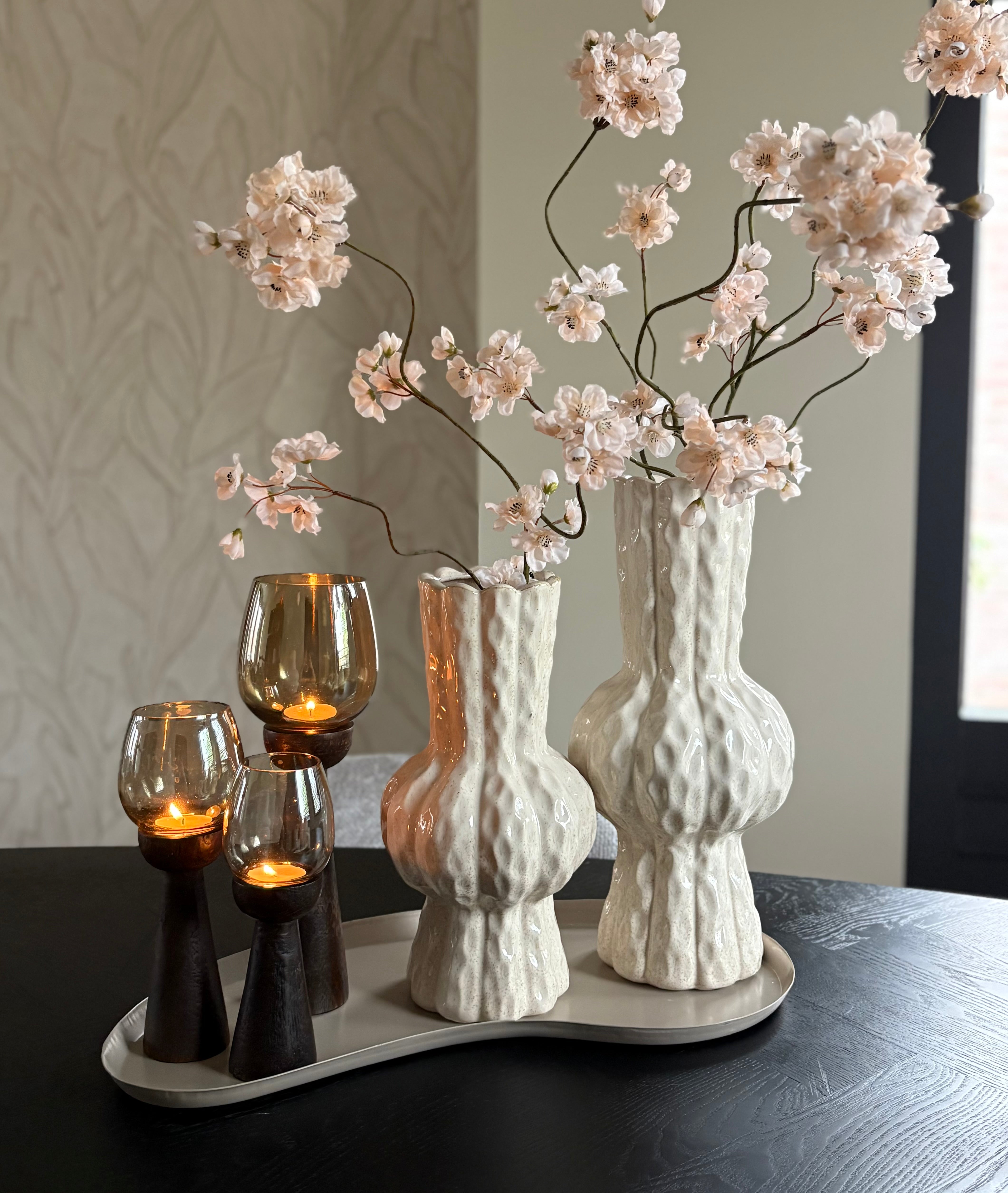 Aardewerk vaas Bira | Creme | Japandi