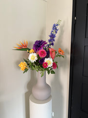 Bont zijdenboeket | Groot kleurrijk zijdenboeket | Zijdenboeket Carmen | Kleurrijke zijdenbloemen