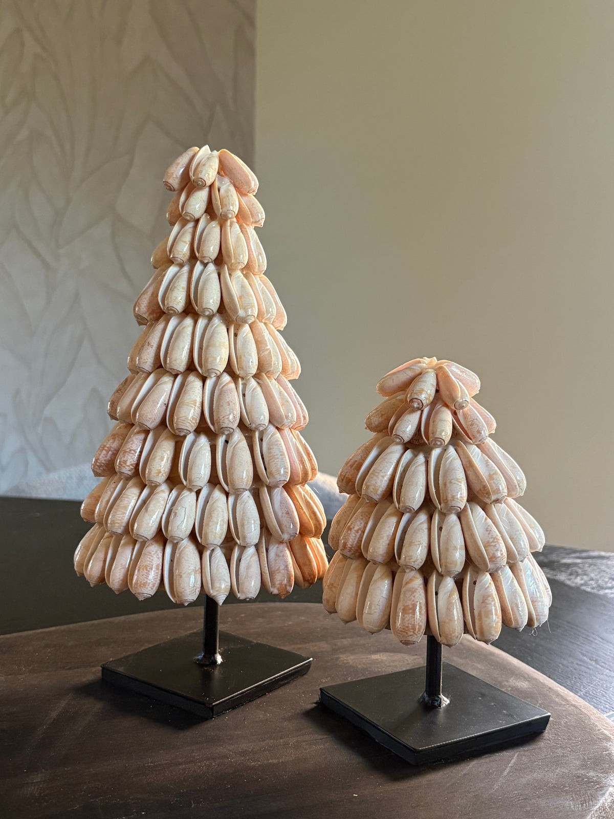 Schelpen kerstboom Terebra | Kerstdecoratie | Schelpendecoratie | Set van twee