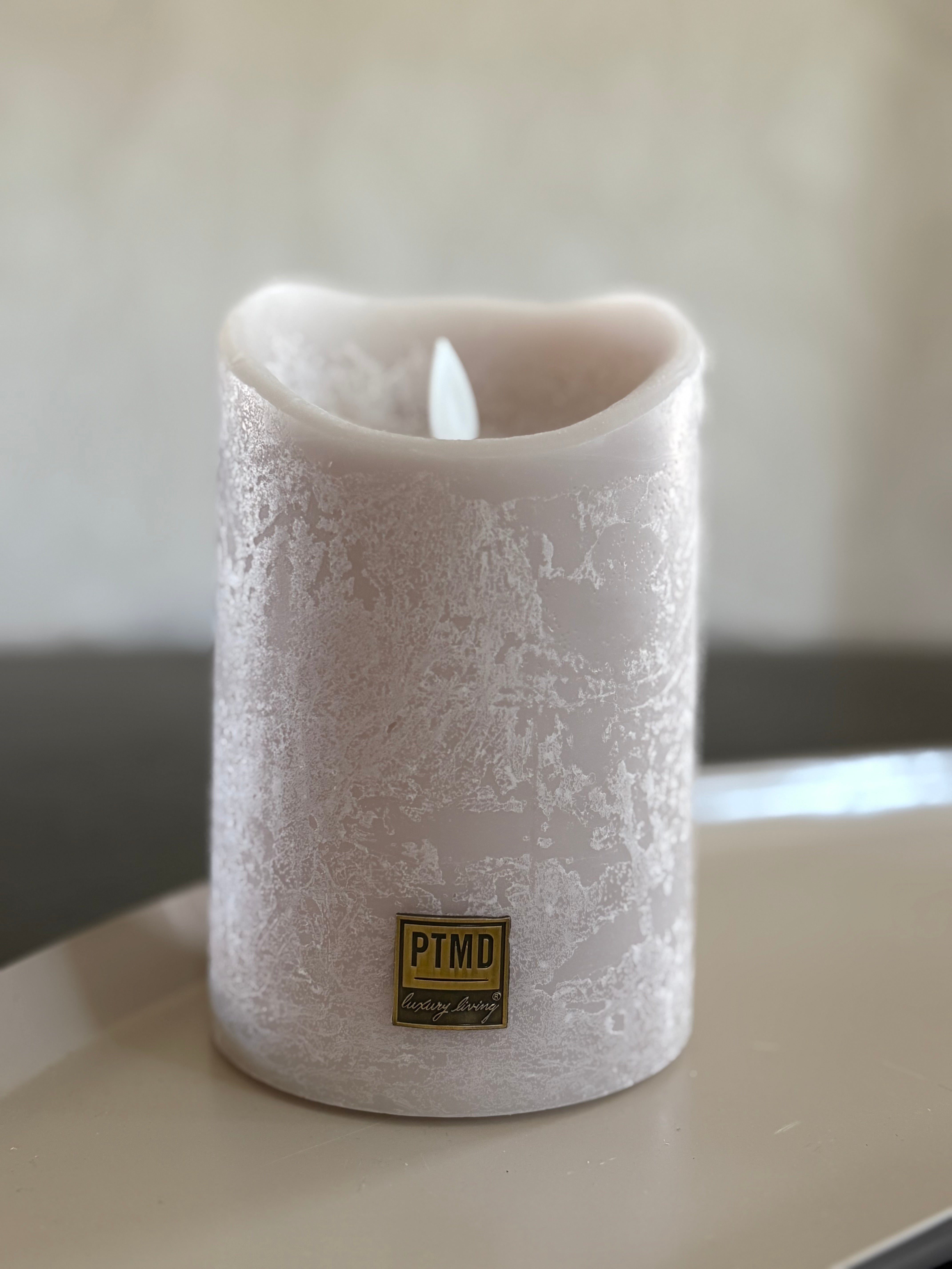 Led kaars beige | PTMD | 	10.0 x 10.0 x 15.0 cm