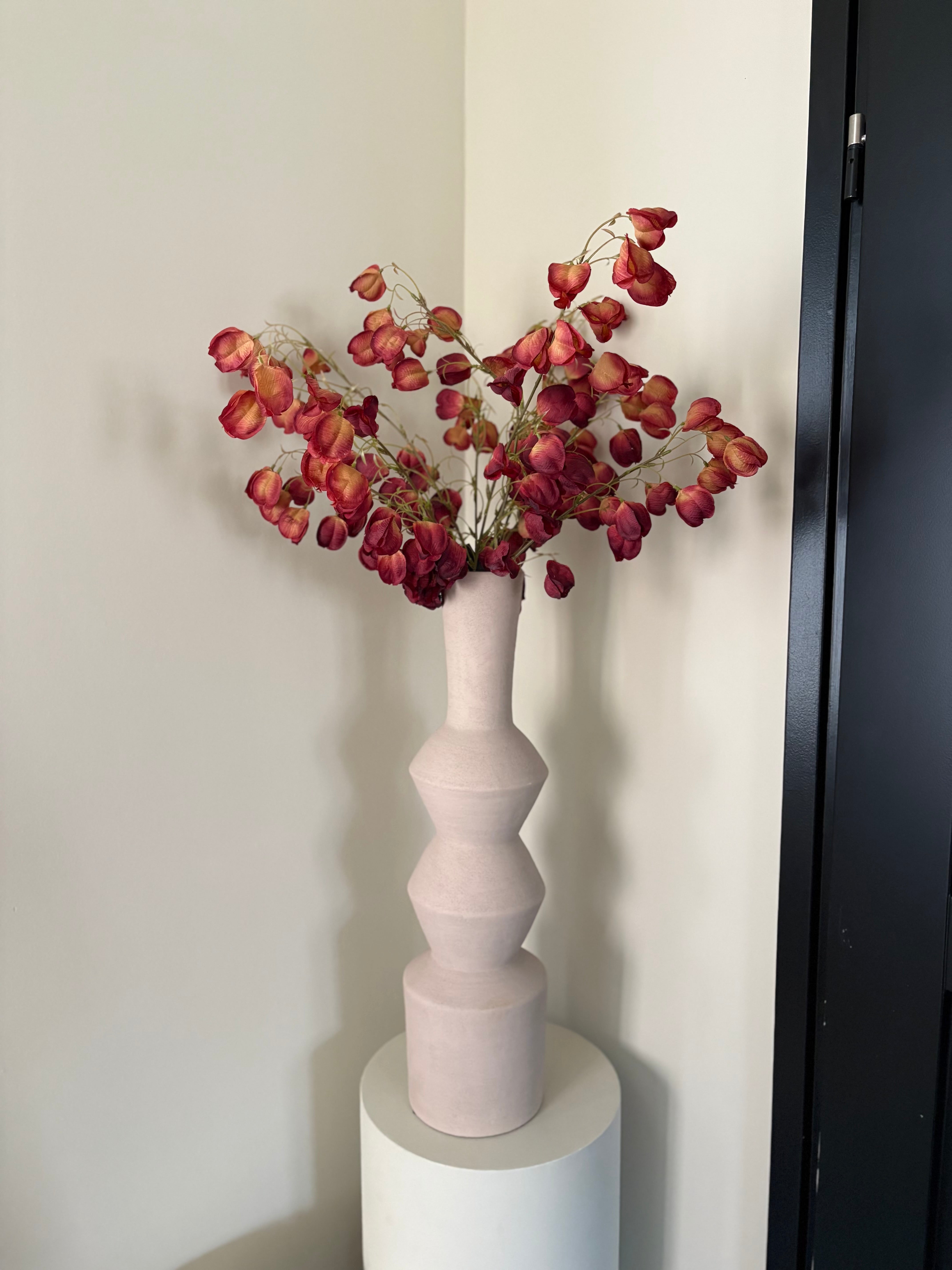 Lisboa aardewerk vaas | Taupe | Japandi vaas | 16x16x59cm